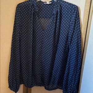 Esprit Navy Polka Dot Blouse 8